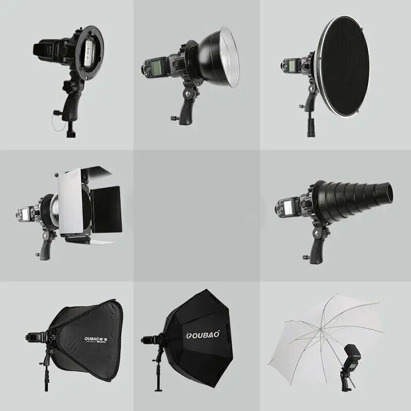 Godox S2 40x40 50x50 60x60 80x80cm Speedlight Softbox Bracket Bowens Mount Kit Honeycomb Grid for Photos/Studio/Video Shooting