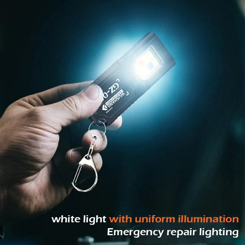 Keyring Flashlight with High-Intensity Light, Rechargeable, Ultra-Bright, Outdoor Mini Portable Multi-Functional Work Light