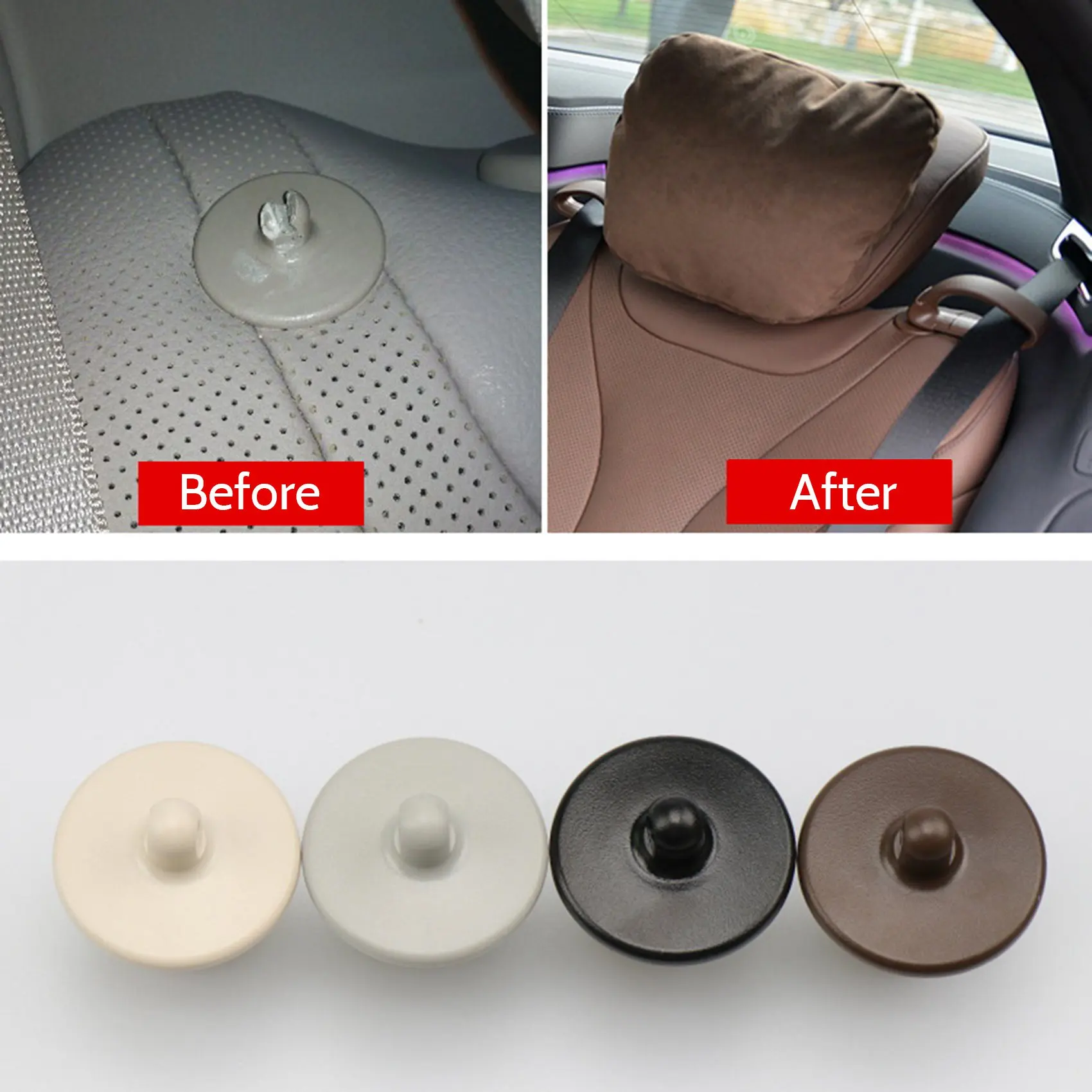 2228600922 Car Rear Seat Belt Guide Fixing Tie Buckle for Benz S-Class W222 Auto Parts Car Interior Accessories Beige