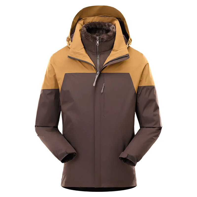 

Customized new spot men women three-in-one detachable outdoor travel camping jacket waterproof windproof wholesale