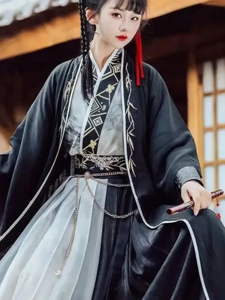 زي هانفو الصيني التقليدي للنساء ، فساتين أغنية سلالة سوداء ، فستان قوطي رائع ، وللنساء ، جديد ، تأثيري