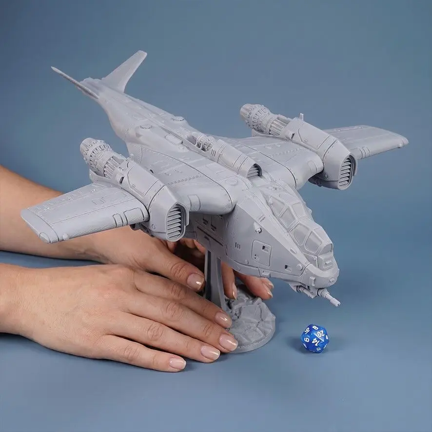3D Printed Valkyrie Attack Transport Aircraft Unpainted White Model DIY