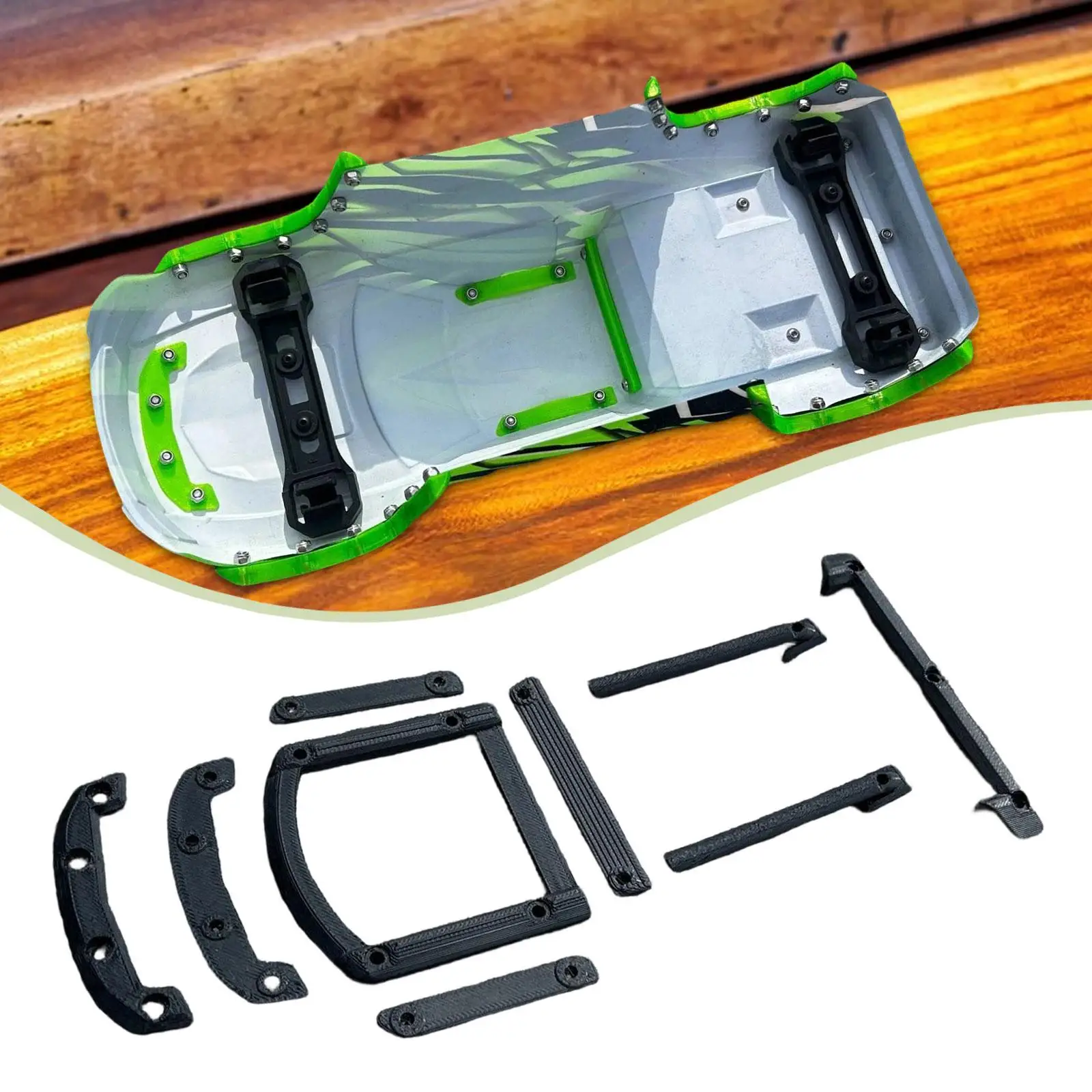 Body Skid Kit for Mini Maxx Components Protection Kit Easy to Install Accessories RC Truck Parts Guard 1:10 Hood/Roof/ Rear Skid