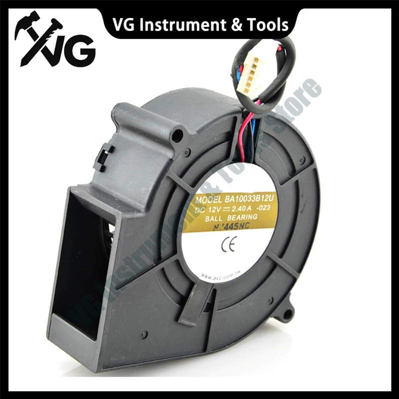 Original for AVC 12V 2.4A 9733 Small BBQ Grill Home Firewood Stove Blower BA10033B12U 9cm 97*33MM cooling Fan