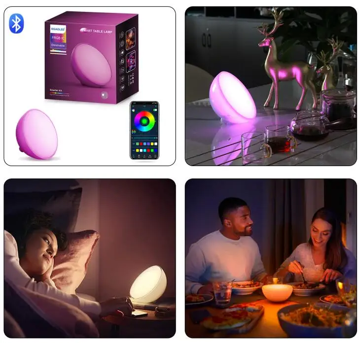 

RGBW перезаряжаемые умные настольные лампы с приложением, прикроватная лампа, светодиодный ночник для спальни, гостиной