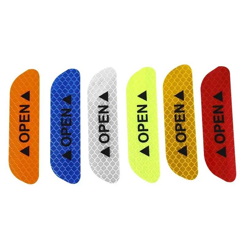 4Pcs Universal Exterior Accessories Warning Mark Reflective Tape Car Door Stickers