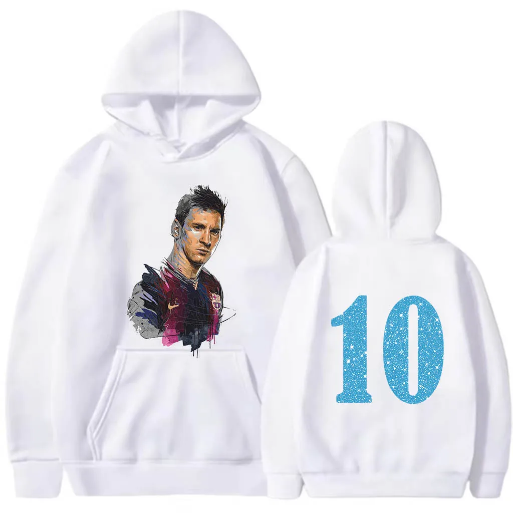 

Football Sports Men's Hoodie Daily Casual Street Wear Multi Color Top Cartoon Print Messi Simple Digital 10man Clothing 2024New