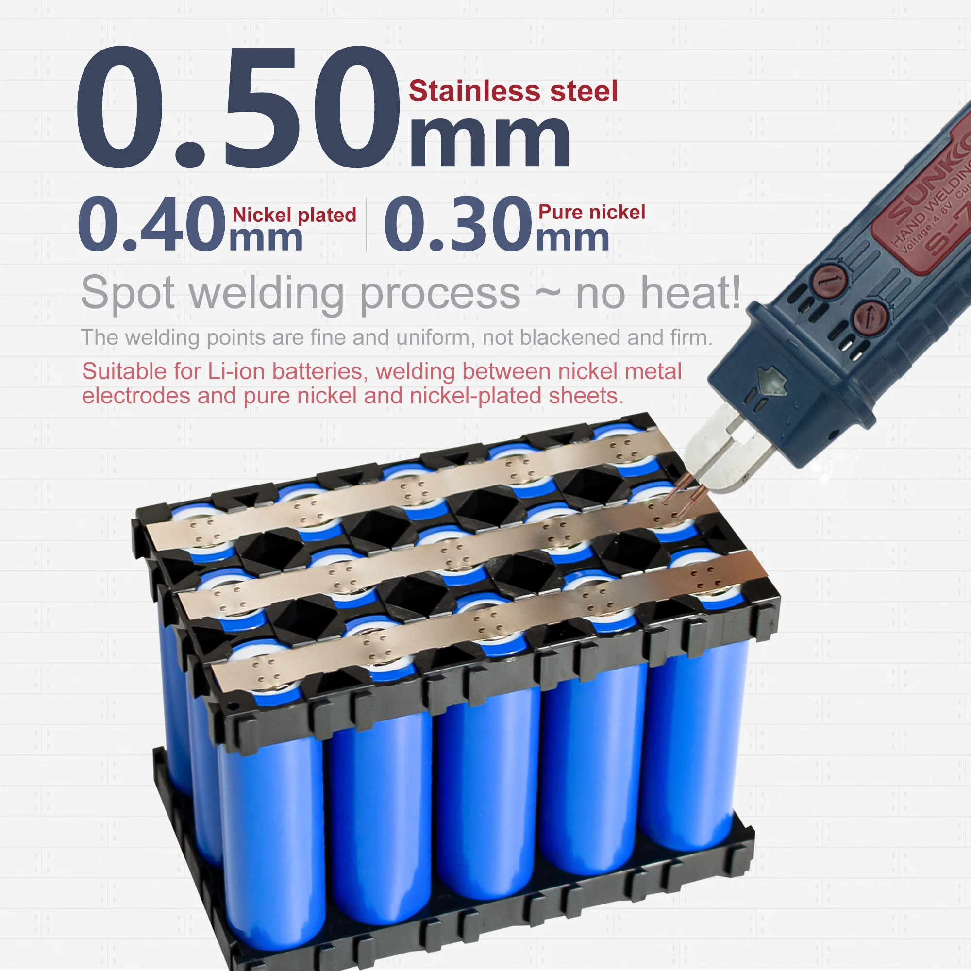 GLITTER 801H Industrial Energy Storage Welder 420J Pulse Energy 0.2-0.4mm Ni/Al Welding Auto-Discharge Safe System