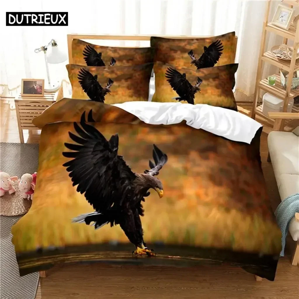 Luxury New 3D Print Eagle Bedding Set Duvet Cover Set 3d Bedding Digital Printing Bed Linen Queen Bedding Set Fashion Design