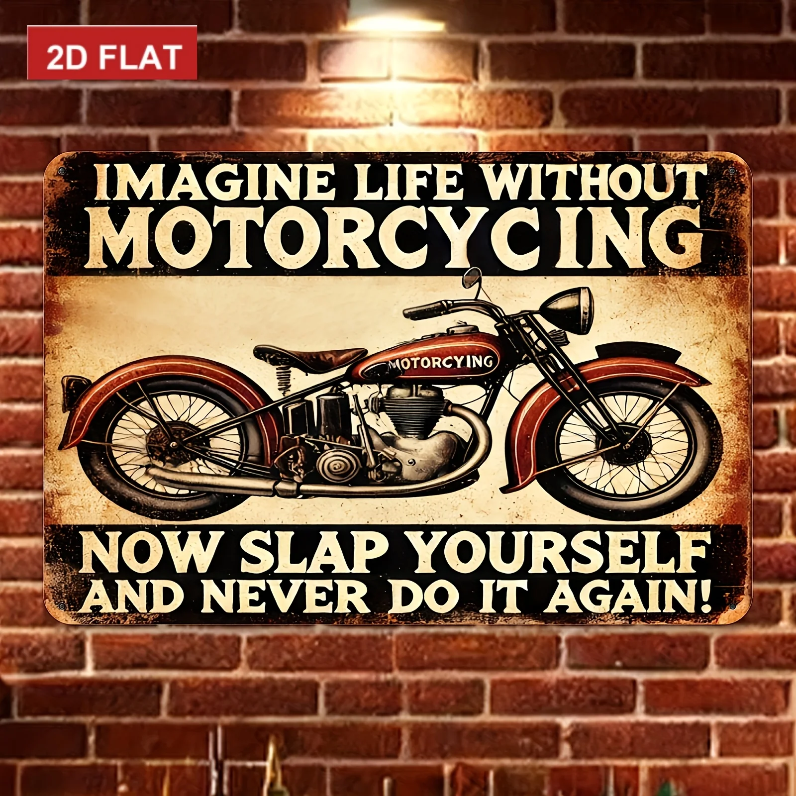 Vintage Motorcycle Metal Wall Decor - Retro Garage Art Sign with Motorcycle Design, Iron Structure Suitable for Man Cave, Bar