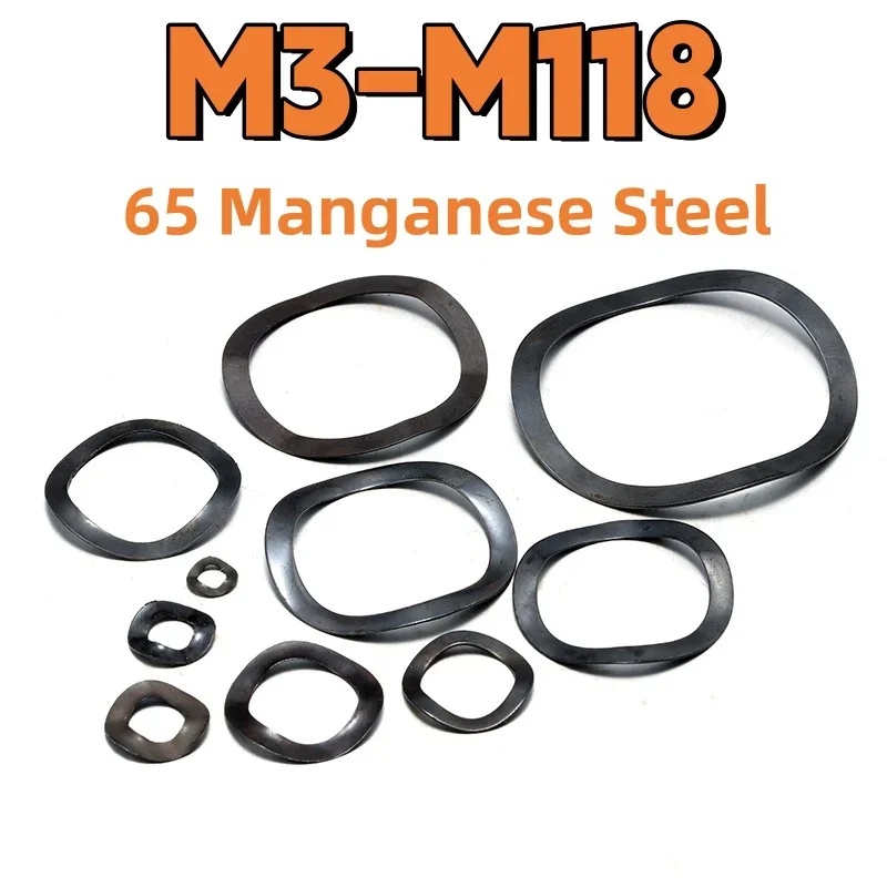 Washer Spring M3 M4 M5 M6 M8 M10 M12 M14 M16 M19 M21 M22 M24 M27 M34 M38 M40-M118 65 Manganese Steel Wave Washer Gasket Ring