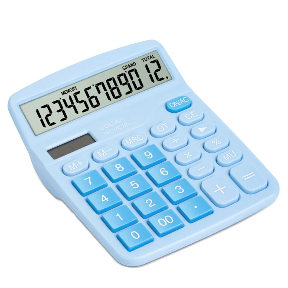 

12 Digits Electronic Calculator Dual Power Supply Lightweight Scientific Calculator Portable Accounting Tools Solar Calculator