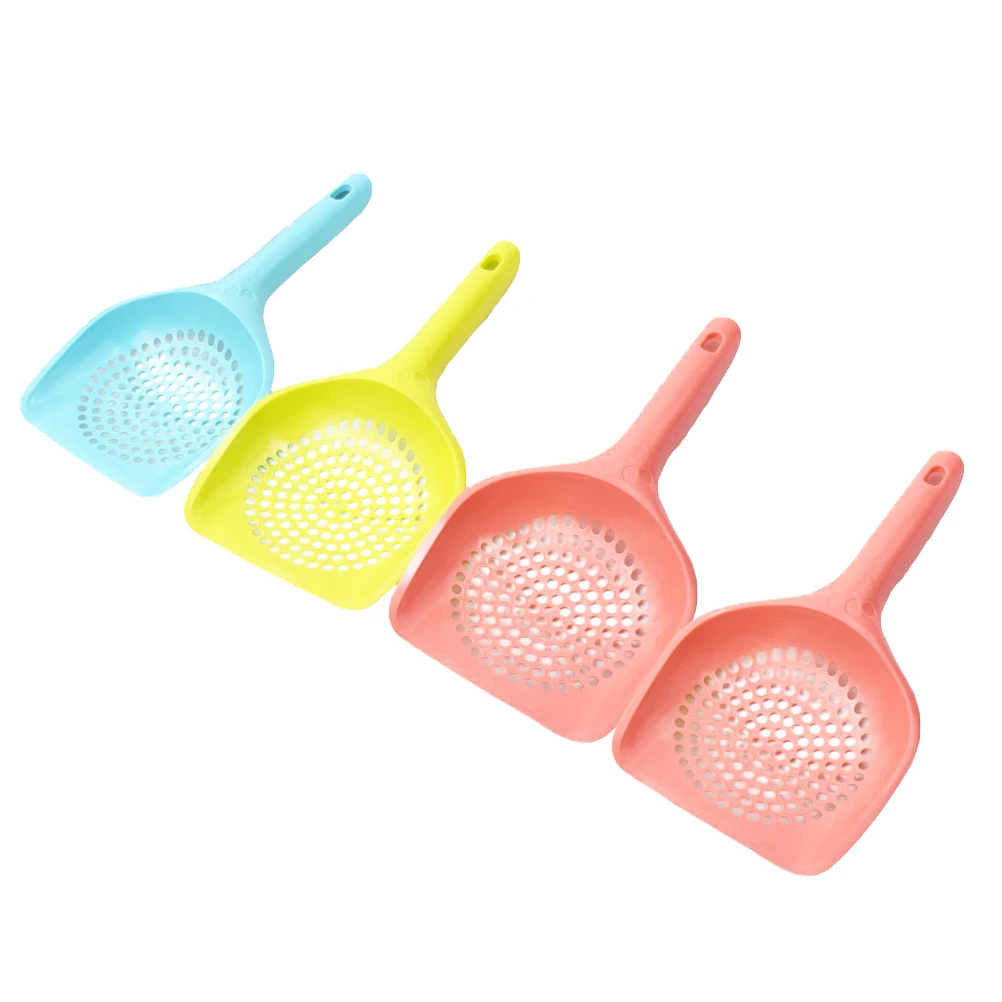 

4PCS Cat Scoop Durable Plastic Long Handle Small Scoop Long Handle Small Pet Cleaning Tool Environmental Friendly