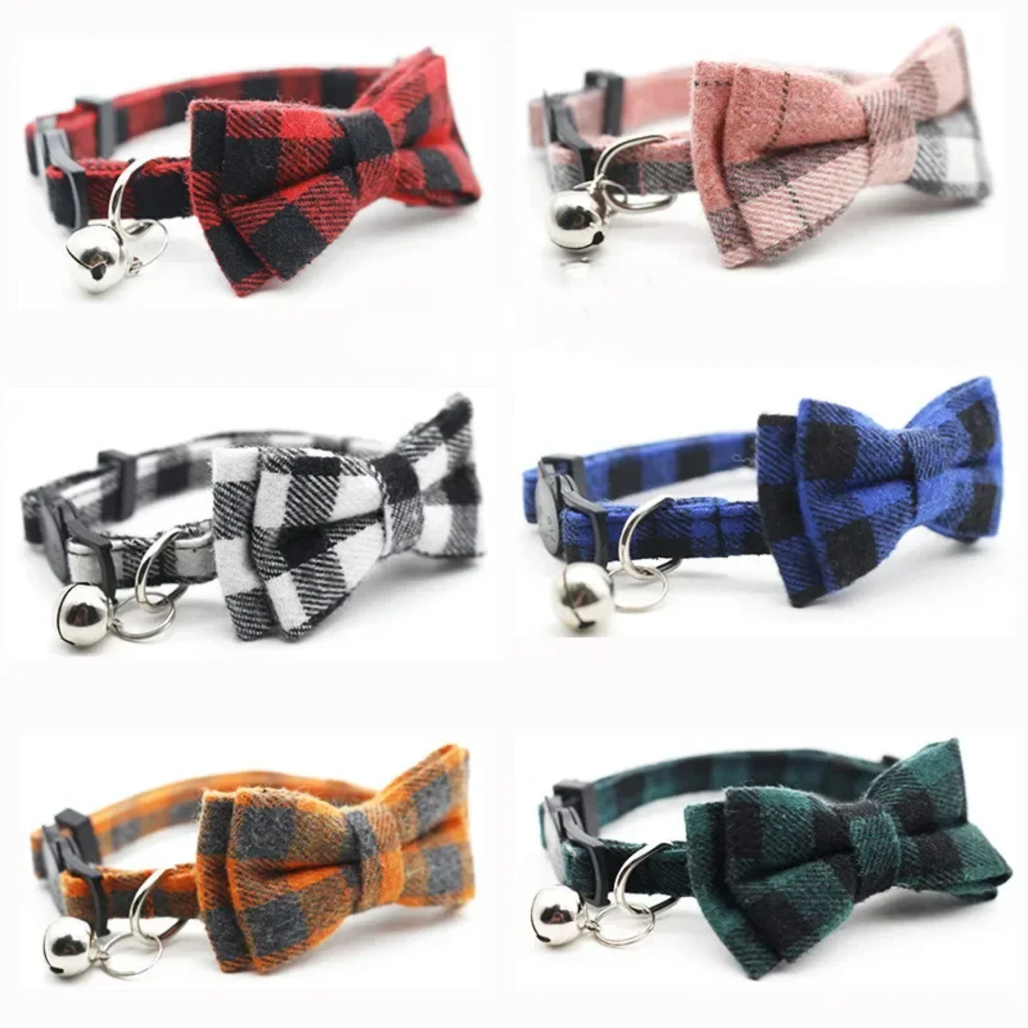 1PC Cute Cat Collar Small Puppy Cat Dog Collars Bow Kitten Collar Bowknot Necklace with Bell  Dog Cat Chihuahua Pet Supplies