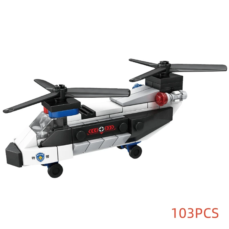 Décennie s de construction Super Police City pour enfants, avion, rotor, hélicoptère, voiture célèbre, SWAT, bricolage, MOC, briques modèles classiques, kits pour enfants