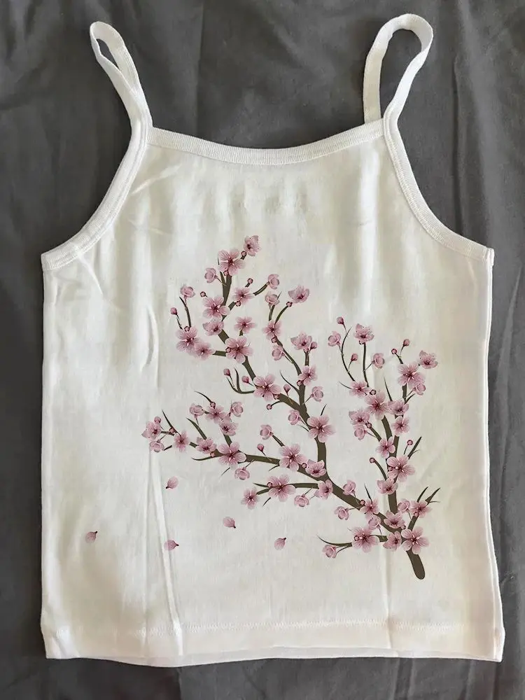 Tops cortos informales estilo Emo Y2K estéticos para mujer, Tops con estampado de hadas Harajuku, ropa de calle vintage para chicas lindas, camiseta sin mangas para bebé de los años 2000