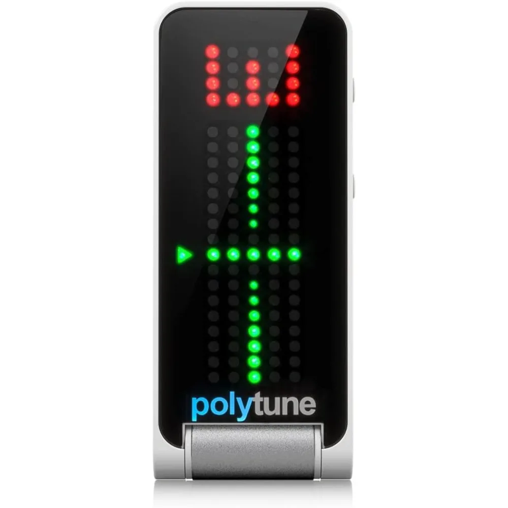 POLYTUNE CLIP Clip-On Tuner with Polyphonic, Strobe and Chromatic Modes and 108 LED Matrix Display for Ultimate Tuning