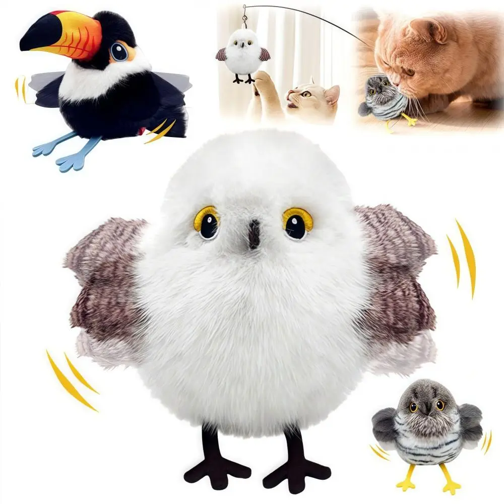 Elektrisches Fliegendes Vogel-Katzenspielzeug mit Induktionsaktivierung, Lebendiges Zwitschern, Interaktives Vogel-Katzenspielzeug, Wiederaufladbar, Intelligent