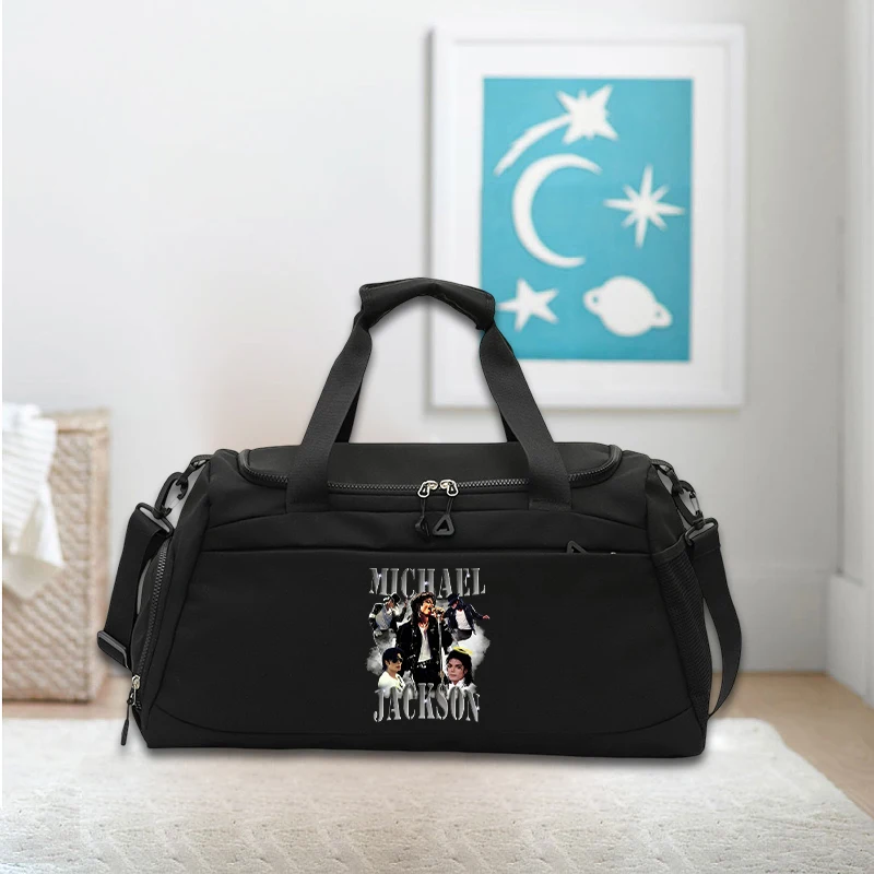 

Vintage Michael Jackson Graphic Luggage Bag Fashion Print Large Capacity Handbag Travel Clothes Shoe Storage Pouch Birthday Gift