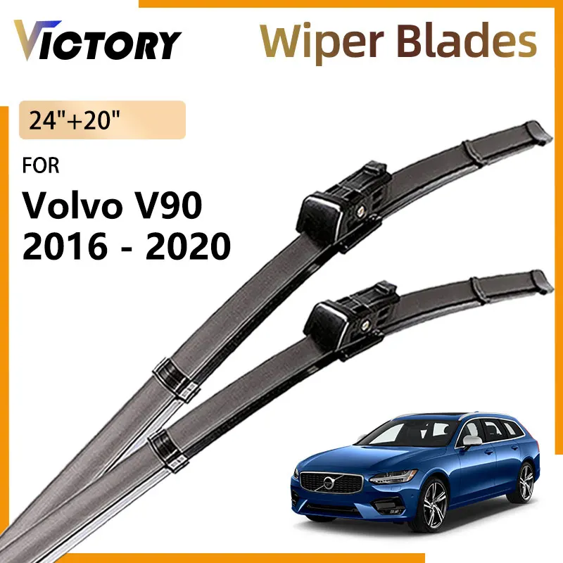 For Volvo V90 2016 2017 2018 2019 2020 Accessorie Natural Rubber Front Wiper Blades Windshield Windscreen Window Brushes 24