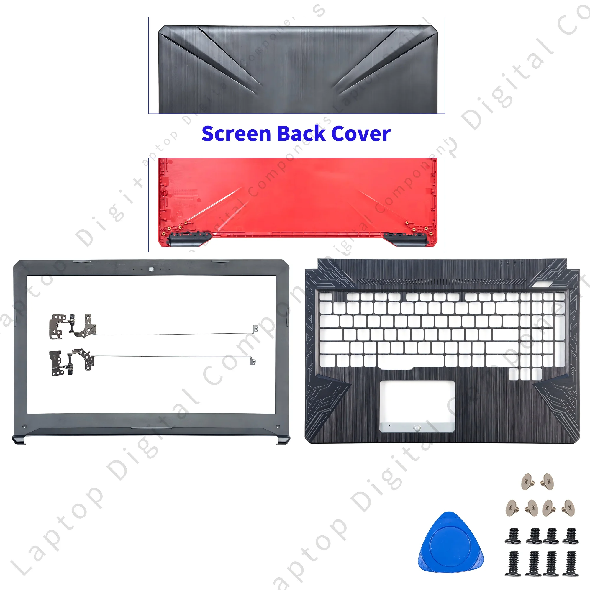 

Housing Laptop Cover For FX80 FX80G FX80GD FX504 FX504G FZ80 ZX80G LCD Back Cover Front Bezel Palmrest Upper Cover Hinges