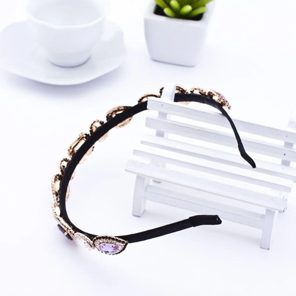 

Water Drop Multicolor Crystal Hair Hoop Vintage Baroque Hair Accessories for Women Girls Elegant Stylish Holiday Daily