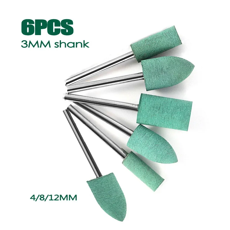 6 шт., 3 мм, шлифовальная головка с хвостовиком, резиновый абразив для полировки металла, вращающиеся инструменты Dremel 6 шт., 3 мм, шлифовальная головка с хвостовиком, резиновый абразив для полировки металла, вращающиеся инструменты Dremel