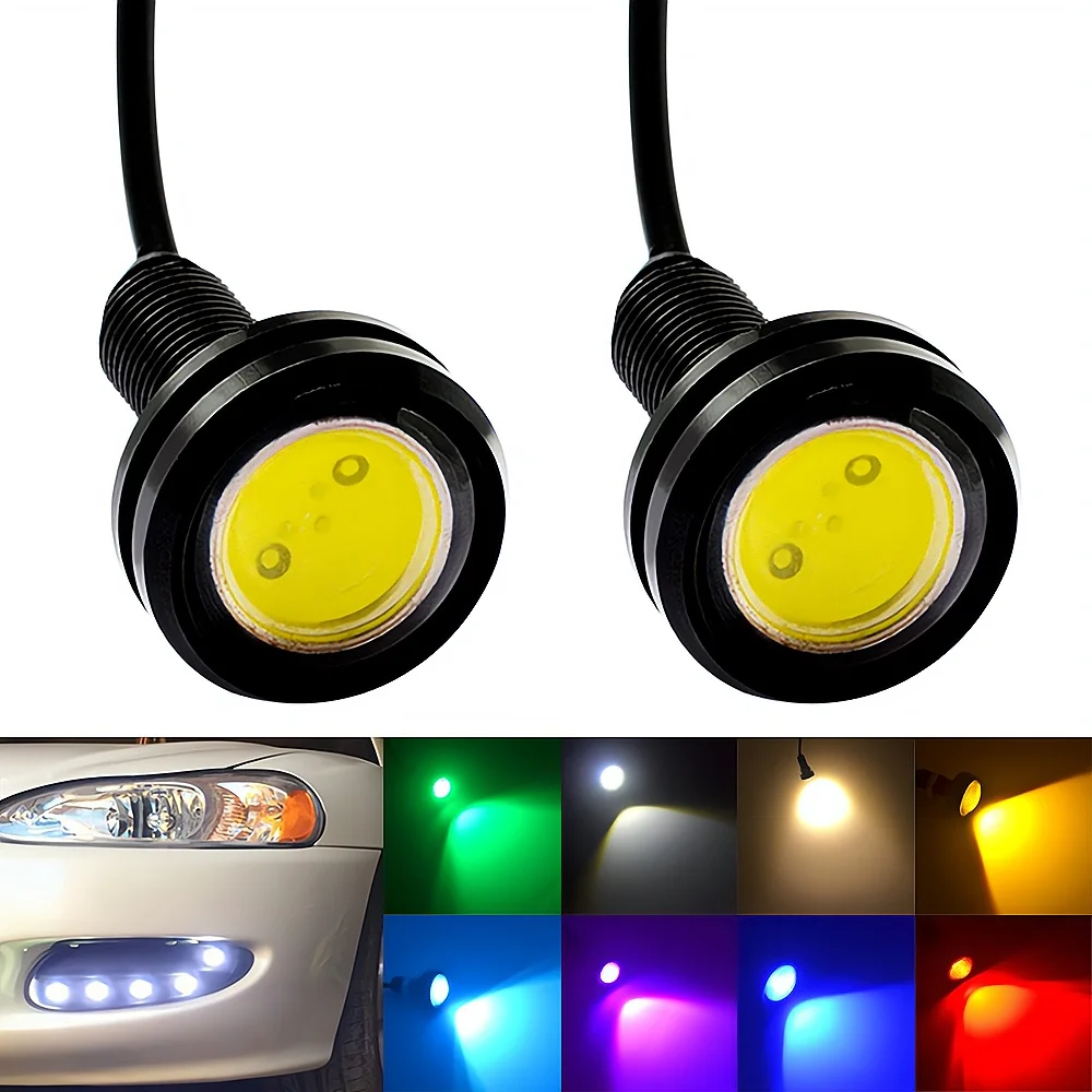 2Pcs 23mm Eagle Eye Light Dc 12v For Car Led Daytime Running Lighting DRL Backup Motor Parking Signal Lamps Waterproof Fog Bulbs