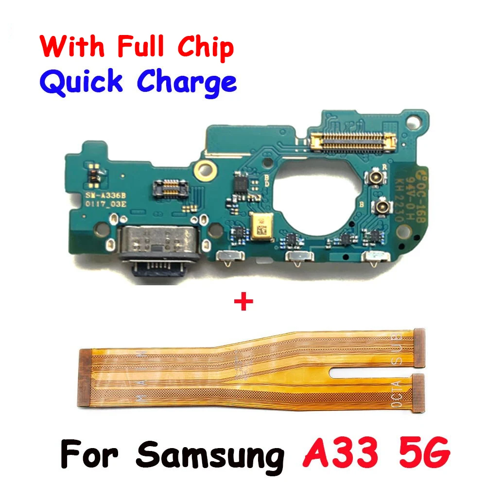 For Samsung A33 5G A34 5G A54 5G A73 USB Charging Port Mic Microphone Connector Main Motherboard LCD Flex Cable Replacement Part