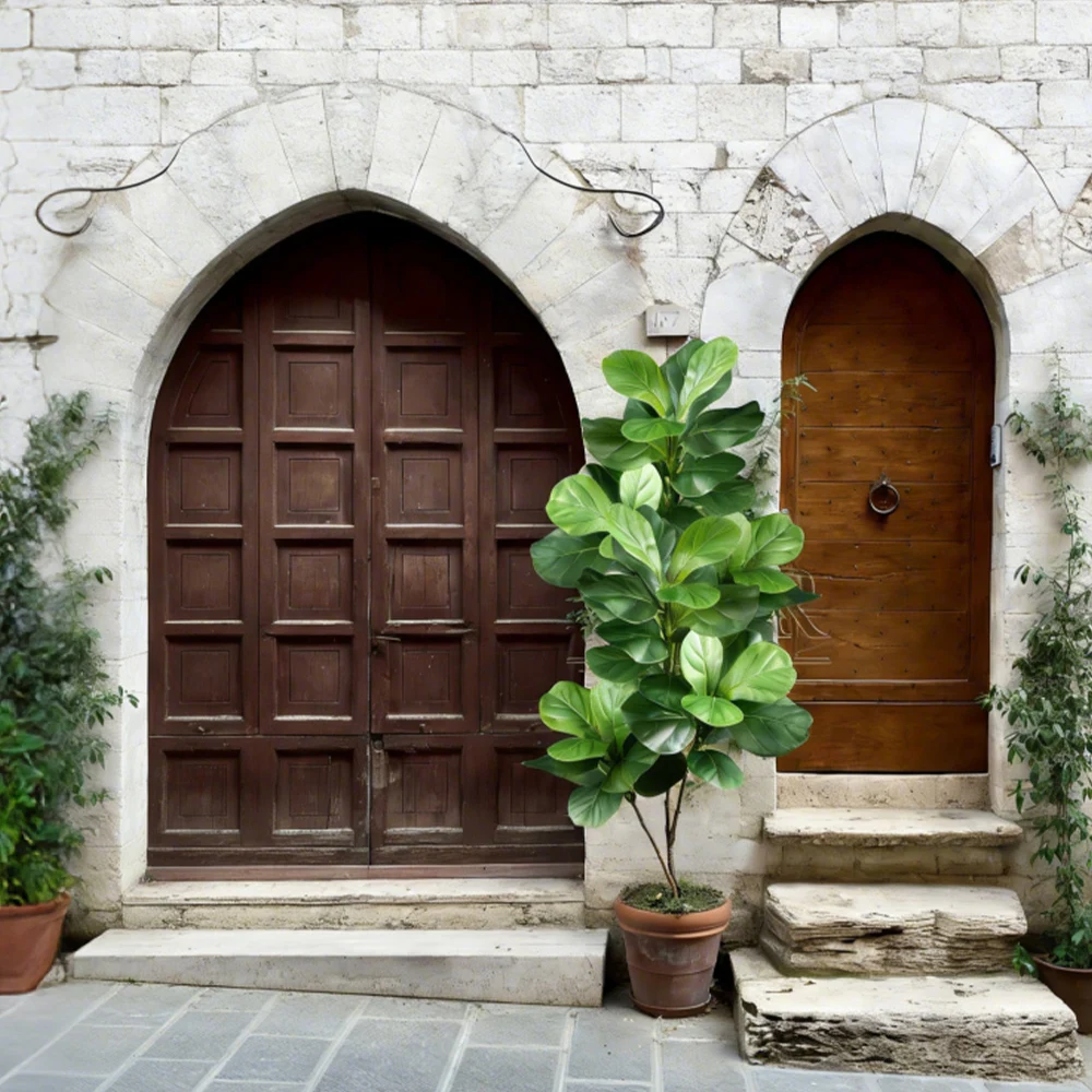 70-135cm Große Künstliche Geigenpflanzen, Künstlicher Ficus-Baum, Künstliche Palmenzweige, Plastik-Monstera-Pflanzen für Heim, Garten, Hochzeitsdekoration – Detail 5