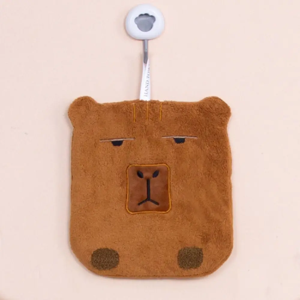 Coral Velvet Capybara Hand Towel Capybara Cartoon Toilet Handkerchief Wall-mounted Strong Water Absorption Cleaning Rag