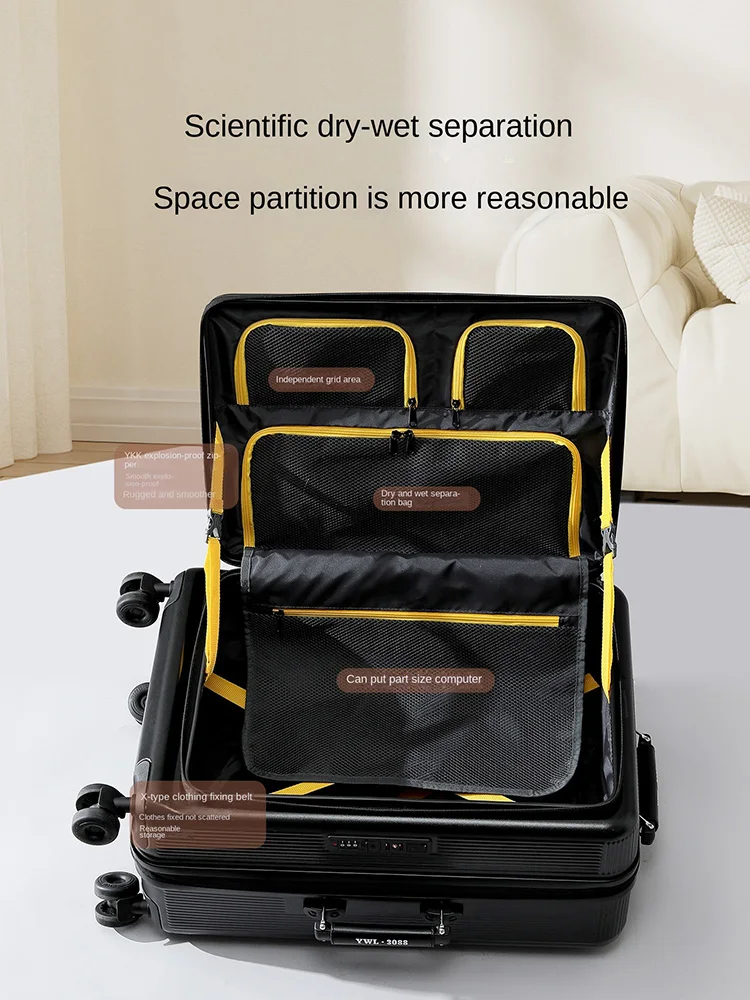 20/24/28 بوصة حقيبة سعة كبيرة 1:9 الجانب افتتاح الأمتعة توسيع حقيبة سفر متعددة الوظائف طالب حقيبة تروللي بعجلات #5