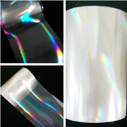 Rollos de transferencia de lámina holográfica de 8CM x 120M, pegatina láser para uñas, película de estampado en caliente, Material de arte de uñas DIY, calcomanías de manicura, venta al por mayor