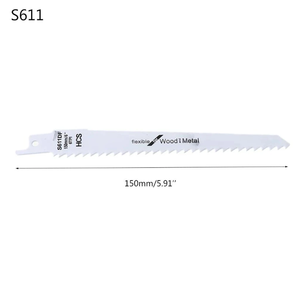 

1pc S611D 150mm HCS Reciprocating Saw Blade Jigsaw Blade Saber Saw Blade For Wood Plastic Metal PVC Tube Cutting Saw Blade