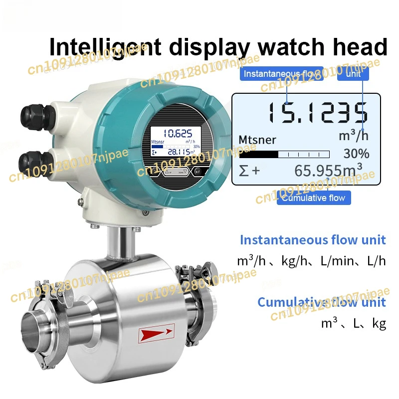 

Electromagnetic Flowmeter Water Liquid Magnetic Flow Meter for Conductive Liquid Seawater Clear Sewage Wastewater
