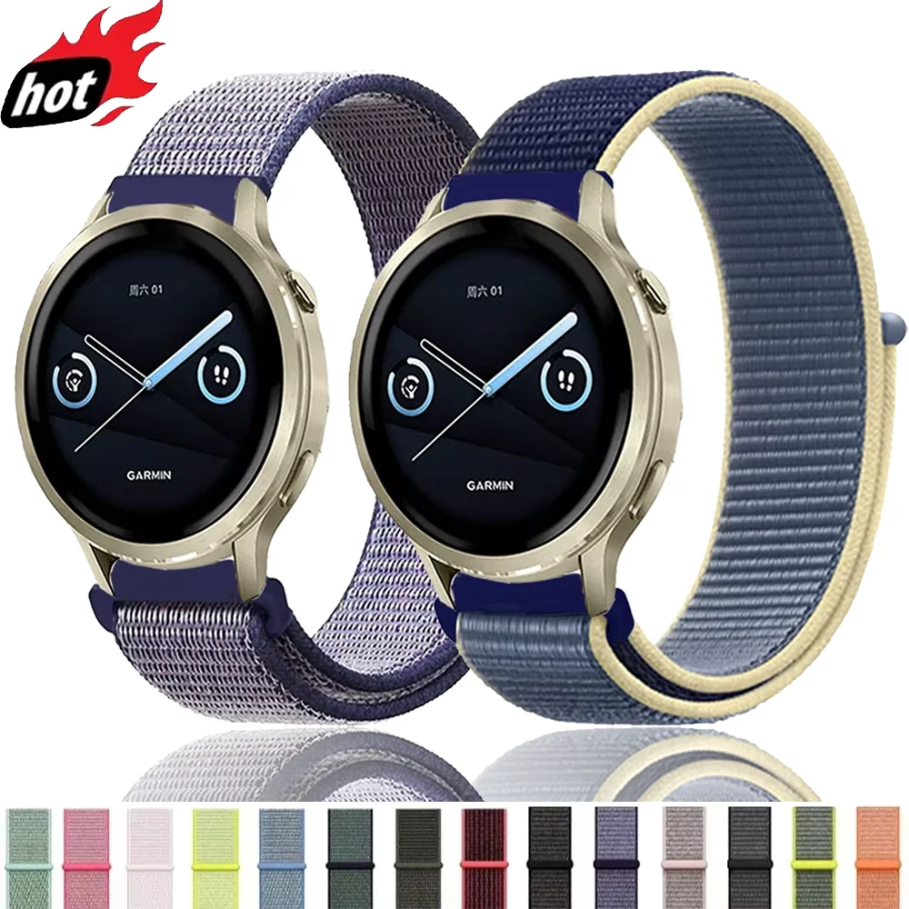 18mm Nylon Loop Strap For Garmin Venu 4 41mm/3S/2S Forerunner 265S 255S Breathable Bracelet for Xiaomi Watch S4 41mm Woman Band