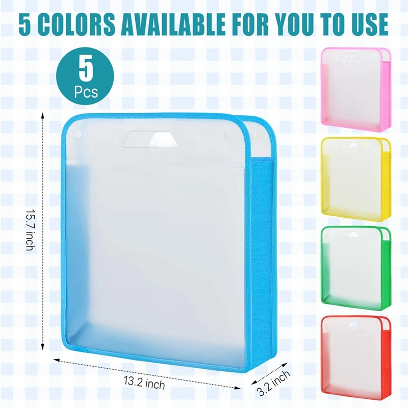 5 Pack Scrapbook Paper Storage Organizer Multi Color Expanding Paper For 12 X 12 Sheets