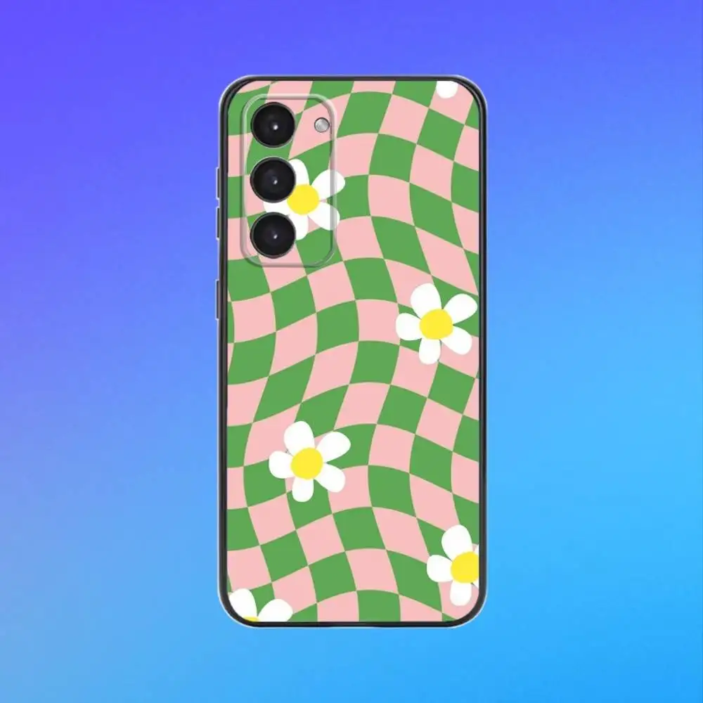 Custodia morbida per telefono The Art Checkerboard nera per Samsung Galaxy A73, A72, A71, A53, A52