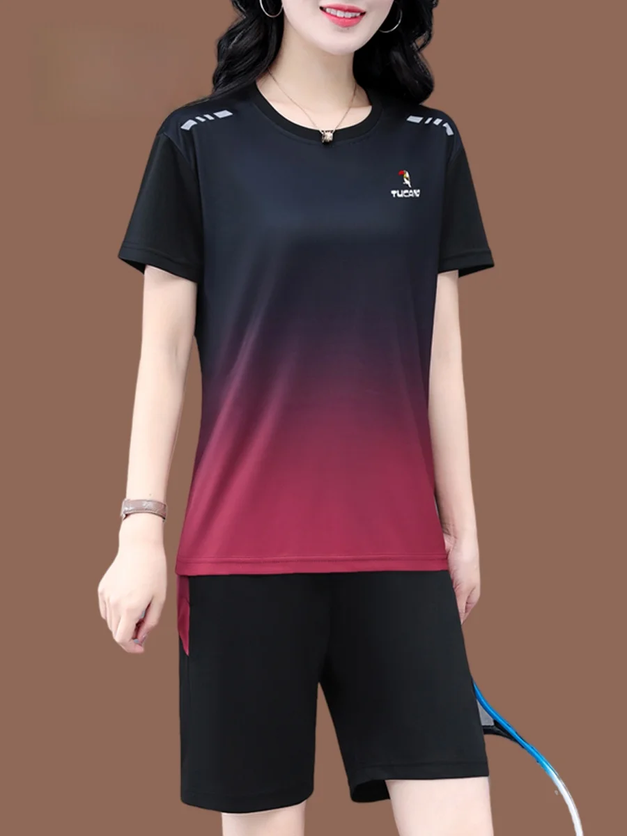

TUCANO Ice Silk Sports Qui Dry Set женский лето 2025 новый впитывающий пот дышащий топ для бега Fitn ort Sve