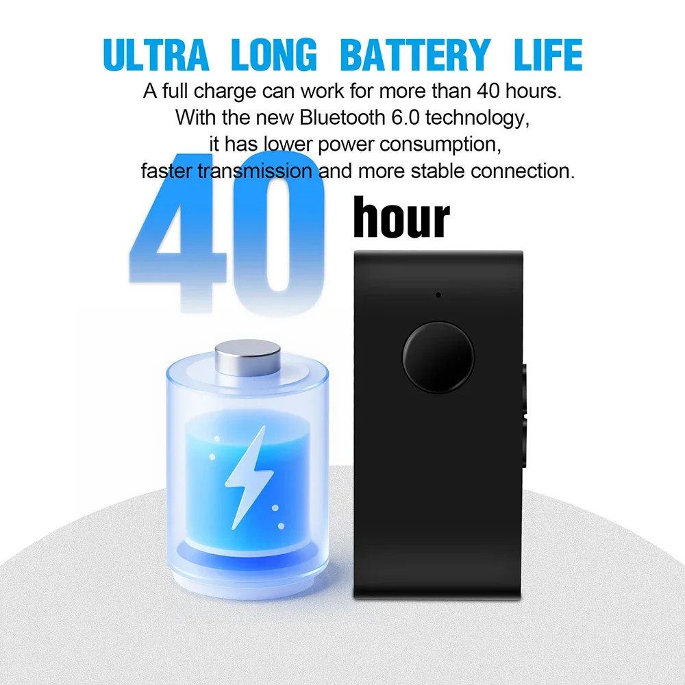 Wireless Audio Adapter 3.5mm Receiver Noise Reduction Music Bluetooth-compatible 6.0 Supports Wired Headphones view 6