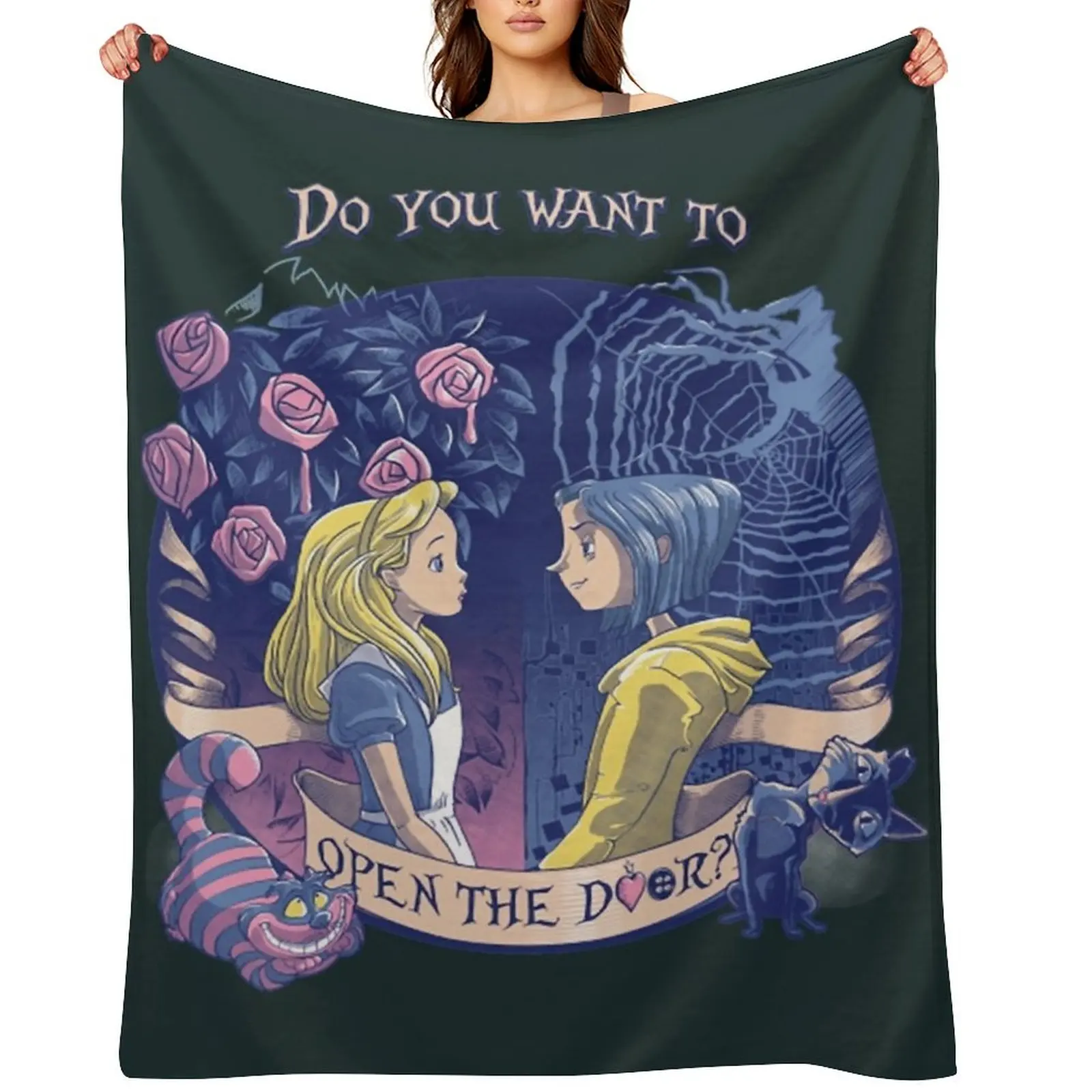 

Do You Want To Open The Door Throw Blanket Picnic christmas decoration Summer Custom Blankets