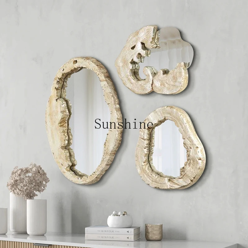 Creative B & B Tree Hole Special Shape Irregular Bathroom Makeup Decorative Mirror  FT