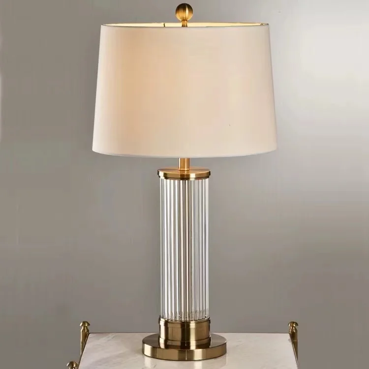 

American living room glass rod table lamp modern simple fashion designer model room living room bedroom bedside lamp