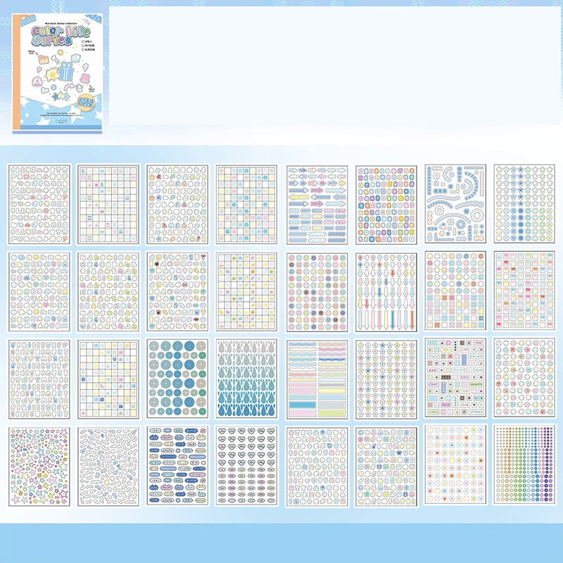 32-delig/boek Geschenkverpakking Set Taal Vrije tijd Kleur Leven PET Mini Basisstickers Boek Guka Nail Art Telefoonhoesje Notebook Dia