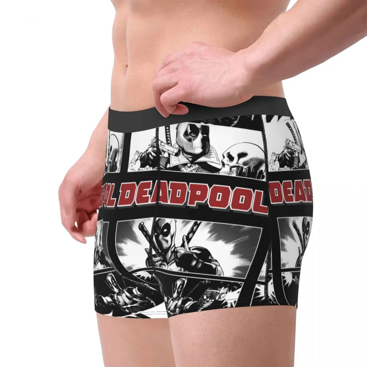 Custom Male Cool Deadpool Poet Boxes Underwear Boxer Briefs Soft Shorts Panties Underpants