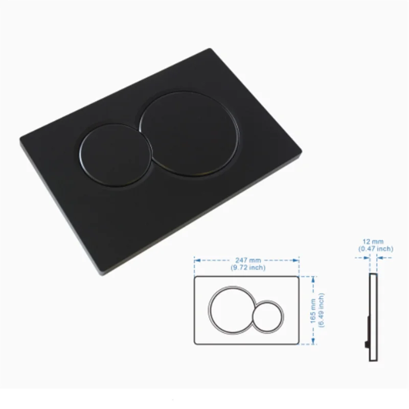 Dual Flush WC Plate Compatible with Geberit Sigma 01 Panel, Black，Gold, silver, Flushing Lever Kit & Frame, Cistern Toilet Parts