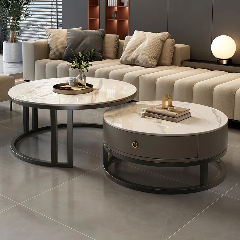 

Luxury Folding Table Living Room Cabinets Tv Stand Round Coffee Dining Table Set Console Tavolini Da Salotto Home Furniture