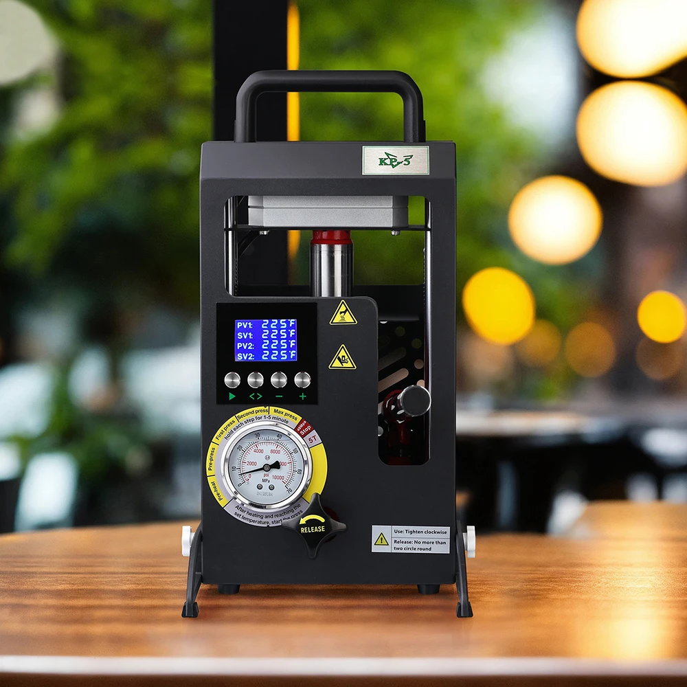 5T Rosin Press with Pressure Gauge Rosin Press Hot Press Embossing Machine