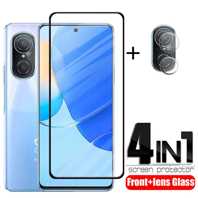 Cristal templado 4 en 1 para Huawei Nova 9 SE, Protector de pantalla con pegamento completo para Huawei Nova 9 SE, cristal Len