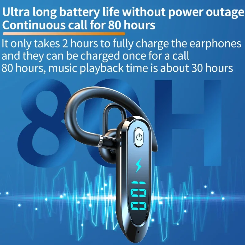 بلوتوث 6.0 سماعة الأذن هوك سماعة 270 درجة دوران LED عرض HIFI ستيريو الحد من الضوضاء سماعة أذن مقاومة للماء Bluetooth 6.0 Earphone Ear Hook Headphone 270 Degree Rotation LED Display HIFI Stereo Noise Reduction Headset